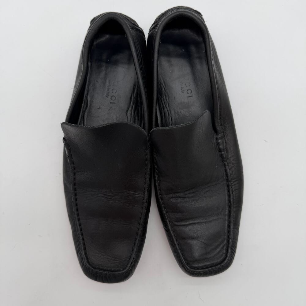 Gucci Qardaha Womens Driving Loafer Moccasin Supple Leather Black Minimalist 7.5 - Picture 5 of 5